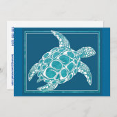 Meeresschildkröte Einladung (Vorne/Hinten)