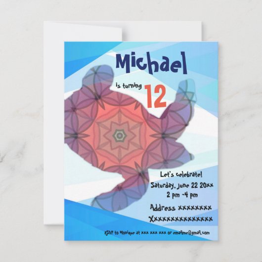 Meeresschildkröte, Einladung zum Geburtstag (Vorderseite)