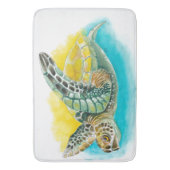 Meeresschildkröte Farbe Grün Badematte (Vorderseite Vertikal)