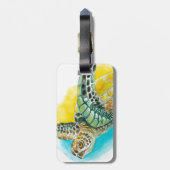 Meeresschildkröte Farbe Grün Gepäckanhänger (Rückseite vertikal)