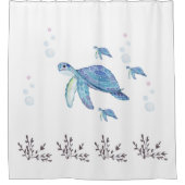 Meeresschildkröte, farbenfroh, Spaß, Natur Duschvorhang (Vorderseite)