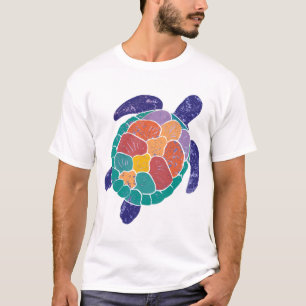 Meeresschildkröte Farbige abgenutzte Schildkröte T-Shirt