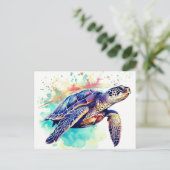 Meeresschildkröte Feiertagspostkarte (Stehend Vorderseite)