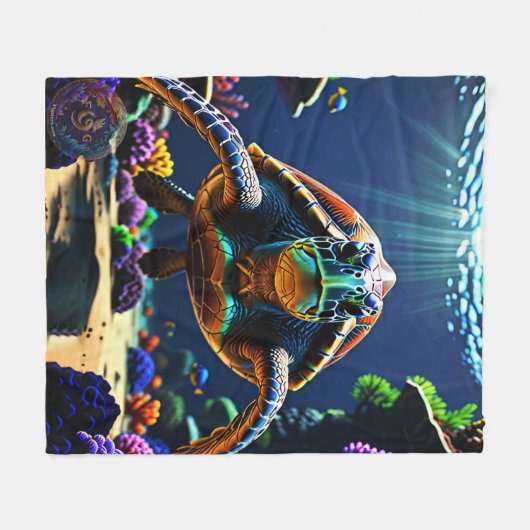 Meeresschildkröte Fleecedecke (Vorderseite (Horizontal))
