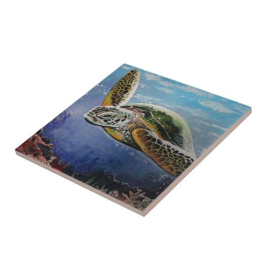 Meeresschildkröte Fliese (Seite)