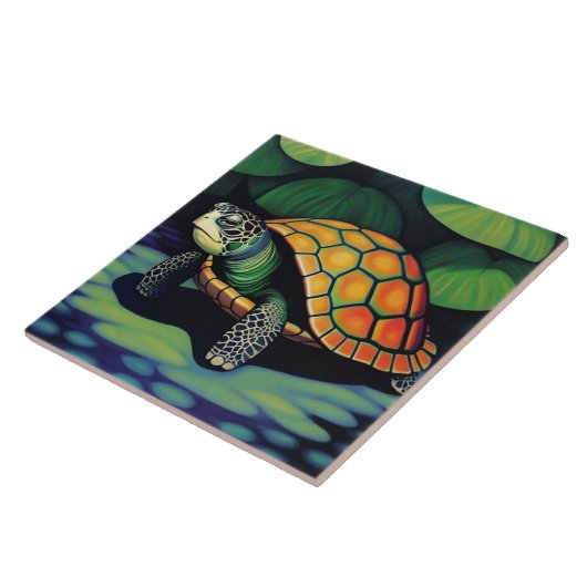 Meeresschildkröte Fliese (Seite)