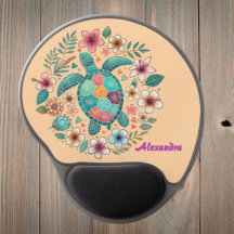 Meeresschildkröte Floral Boho Schule Büro mit Name