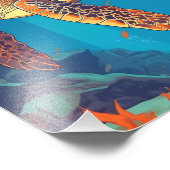 Meeresschildkröte Fotodruck (Ecke)