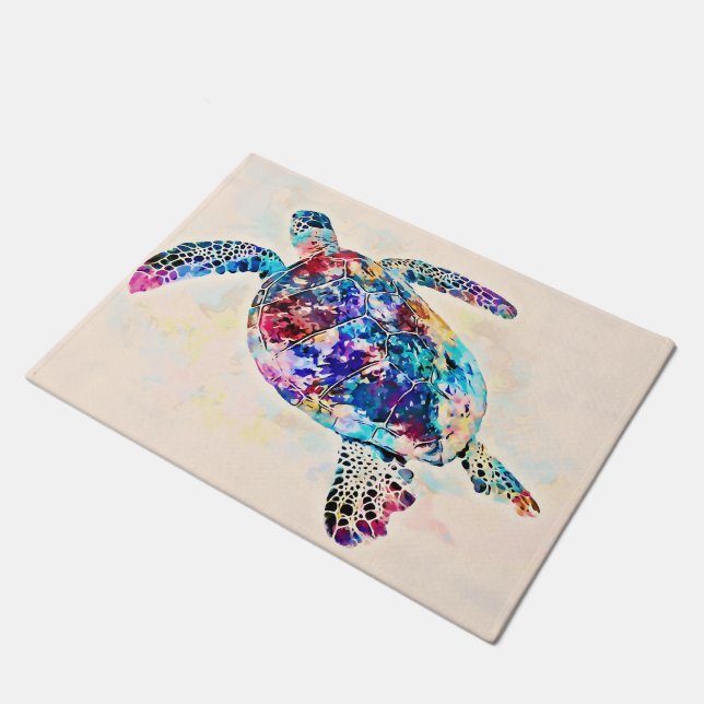 Meeresschildkröte Fußmatte (Schrägansicht)