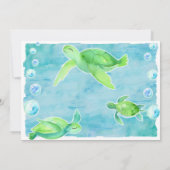 Meeresschildkröte-Geburtstags-Einladung Einladung (Rückseite)