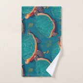 Meeresschildkröte Geometrisches Personalisiertes M Badhandtuch Set (Handtuch)