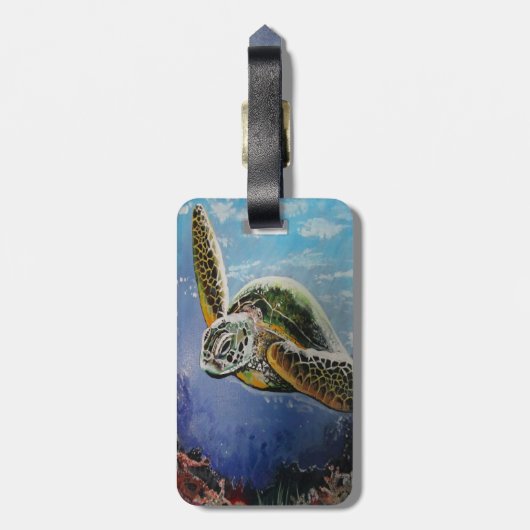 Meeresschildkröte Gepäckanhänger (Rückseite vertikal)