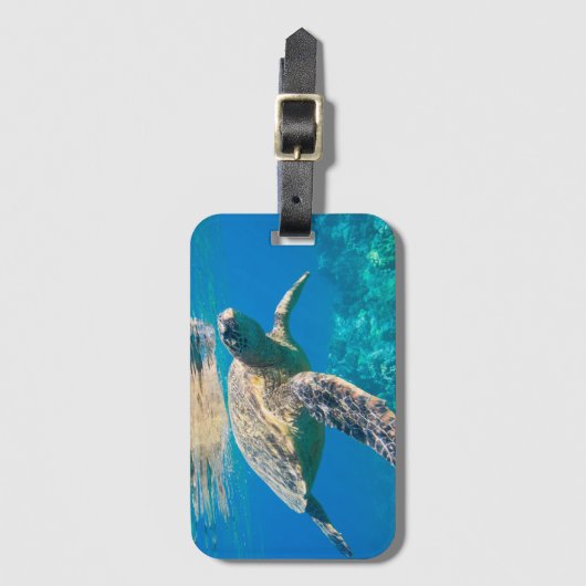 Meeresschildkröte Gepäckanhänger (Vorderseite Vertikal)