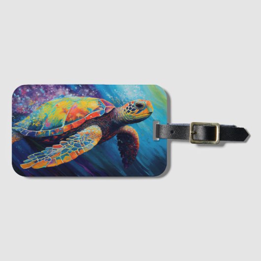 Meeresschildkröte Gepäckanhänger (Vorderseite (Horizontal))