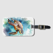 Meeresschildkröte Gepäckanhänger (Vorderseite (Horizontal))