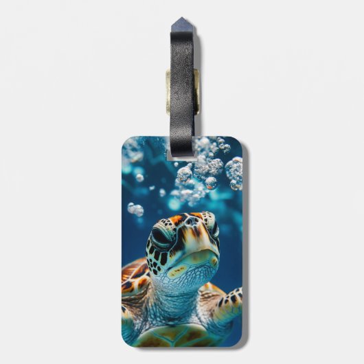 Meeresschildkröte Gepäckanhänger (Rückseite vertikal)