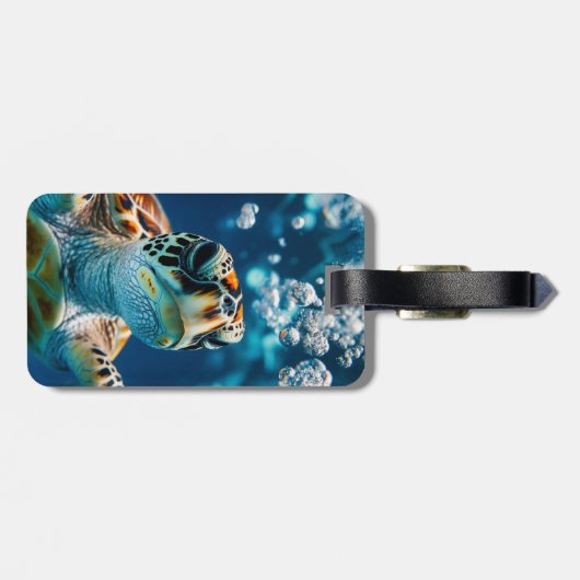 Meeresschildkröte Gepäckanhänger (Rückseite horizontal)