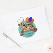 Meeresschildkröte Gerettet Runder Aufkleber (Umschlag)