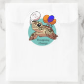 Meeresschildkröte Gerettet Runder Aufkleber (Tasche)