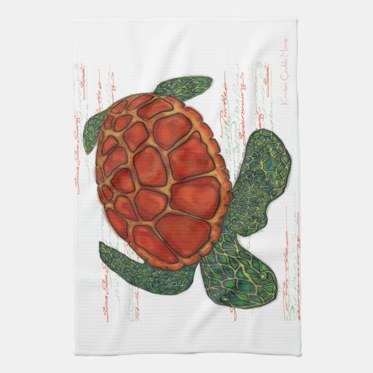 Meeresschildkröte Geschirrtuch (Vertikal)