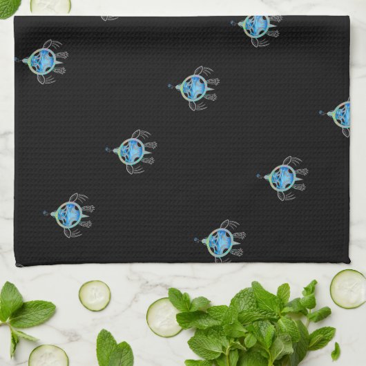 Meeresschildkröte Geschirrtuch (Gefaltet)