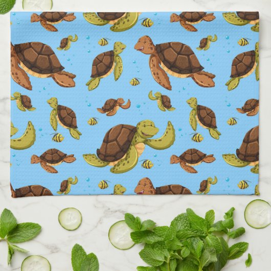 Meeresschildkröte Geschirrtuch (Gefaltet)
