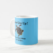 Meeresschildkröte gibt nie auf kaffeetasse (Vorderseite Links)