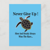 Meeresschildkröte gibt nie auf postkarte (Vorderseite)