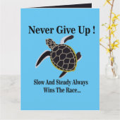 Meeresschildkröte gibt nie die Grußkarte auf Karte (Gelbe Blume)