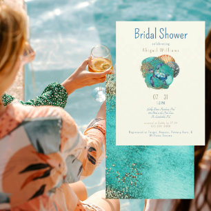 Meeresschildkröte Glamour Brautparty Einladung