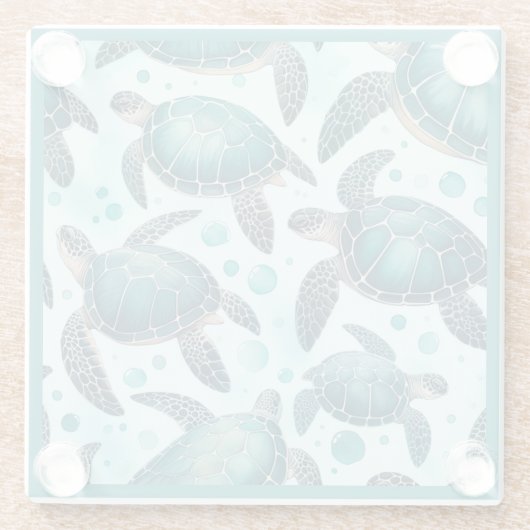 Meeresschildkröte Glasuntersetzer (Rückseite)