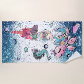 *~* Meeresschildkröte Glitzer Blonde Mermaid Burg Strandtuch (Vorderseite)