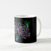 Meeresschildkröte-Glühen Kaffeetasse (VorderseiteRechts)