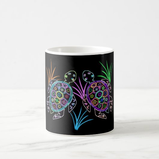 Meeresschildkröte-Glühen Kaffeetasse (Mittel)