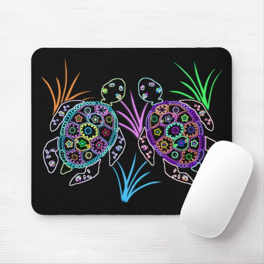 Meeresschildkröte-Glühen Mousepad (Mit Mouse)