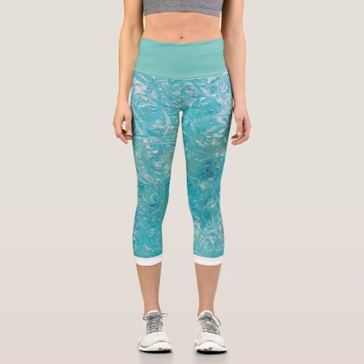 Meeresschildkröte Grüner Hochwald Capri Leggings (Vorderseite)