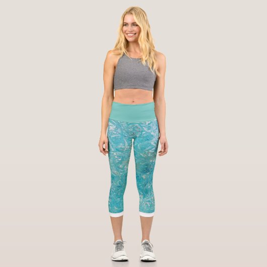 Meeresschildkröte Grüner Hochwald Capri Leggings (Vorderseite)