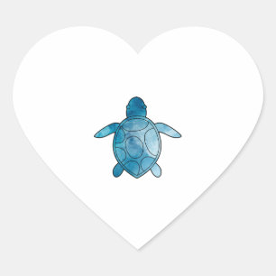 Meeresschildkröte Herz-Aufkleber
