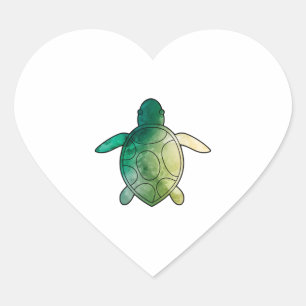 Meeresschildkröte Herz-Aufkleber