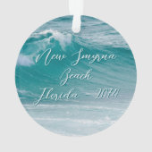 Meeresschildkröte Illustrierter Text Ornament (Rückseite)