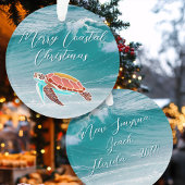 Meeresschildkröte Illustrierter Text Ornament