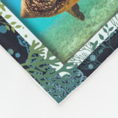 Meeresschildkröte im 3d-Meer-Quilt Fleecedecke (Ecke)