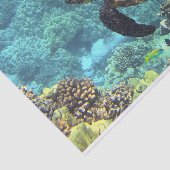 Meeresschildkröte im blauen Ozean Seidenpapier (Ausschnitt)