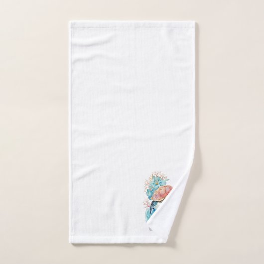 Meeresschildkröte im Korallenriff Badhandtuch Set (Handtuch)