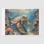Meeresschildkröte im Riff - Seidenpapier (Vorderseite)