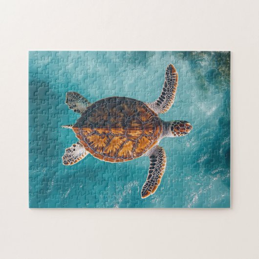 Meeresschildkröte im Türkischen Ozean Puzzle (Horizontal)