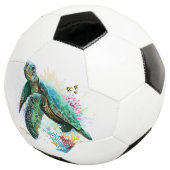 Meeresschildkröte im Unterwasser-Aquarell-Stil Fußball (Dreiviertel)