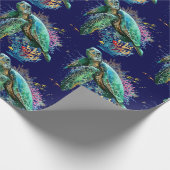 Meeresschildkröte im Unterwasser-Aquarell-Stil Geschenkpapier (Ecke)