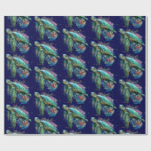 Meeresschildkröte im Unterwasser-Aquarell-Stil Geschenkpapier (Flach)