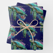 Meeresschildkröte im Unterwasser-Aquarell-Stil Geschenkpapier Set (Beispiel)